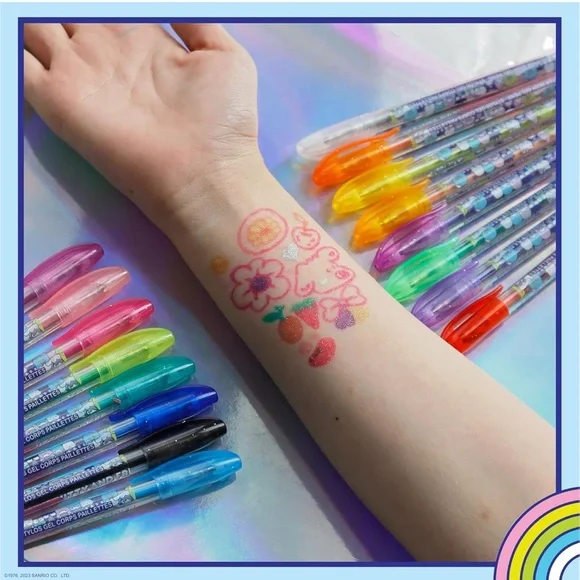 Sanrio HelloKitty and Friends 16 piece Glitter Body Gel Pens - Picture 3 of 9